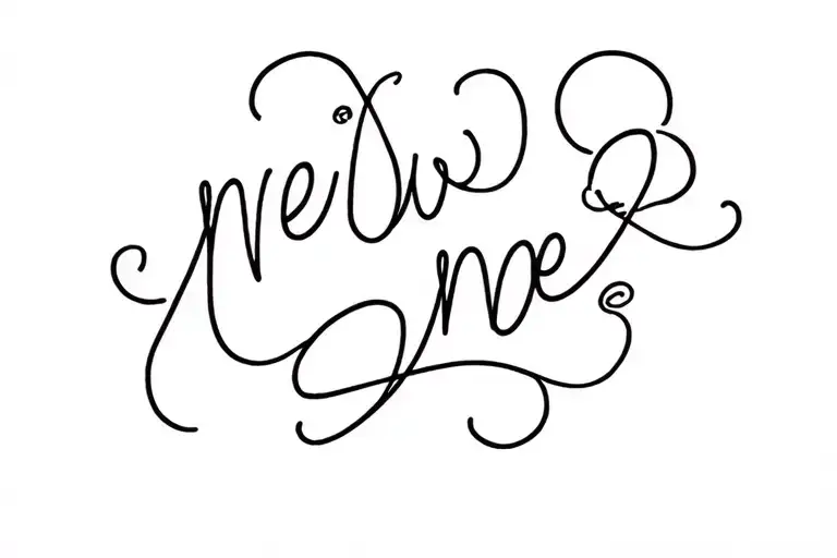 A simple female font that says “new me” to symbolize a new chapter in life and weight loss tattoo design idea