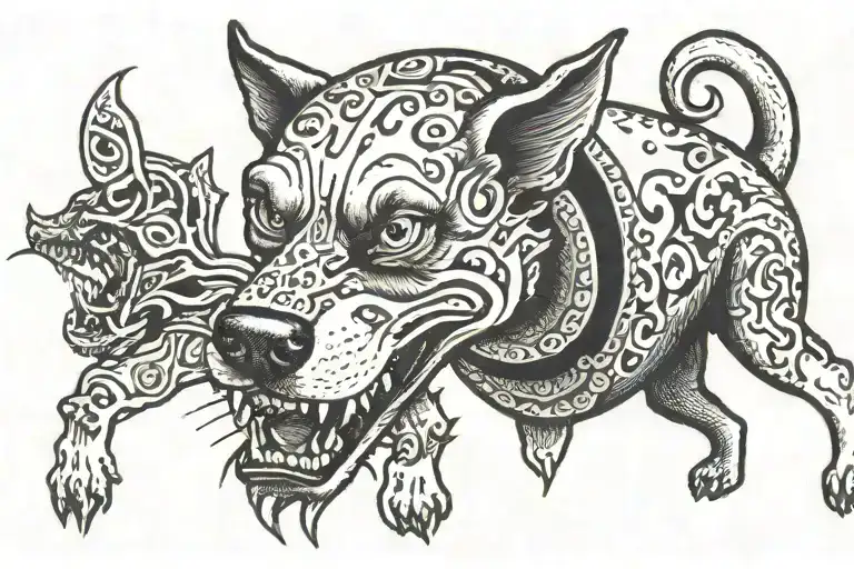 hound of hell hound tattoo design idea