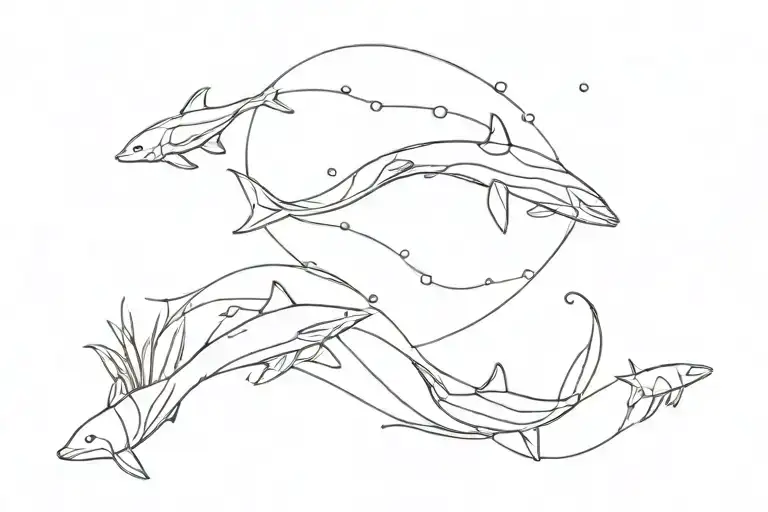 pattern freediving ocean underwater tattoo design idea