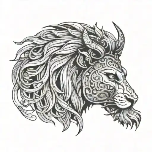 Lion head, viking warrior, Sweden, thai Elephant tattoo design idea