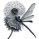 Dragonfly And Dandelion tattoo design idea