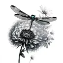 Dragonfly And Dandelion tattoo design idea