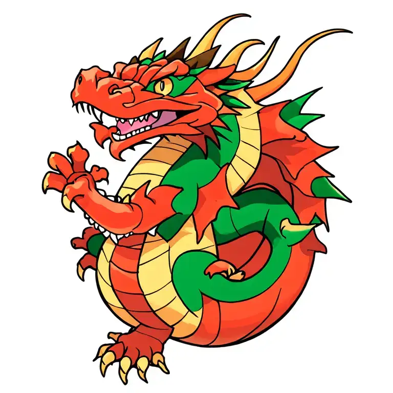 Eternal Rose Mushu dragon tattoo design idea