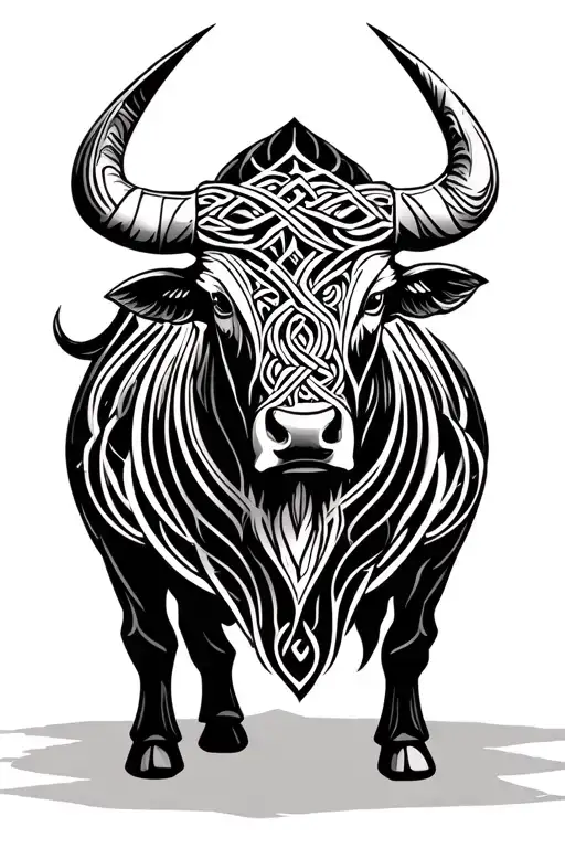 Celtic bull tattoo design idea