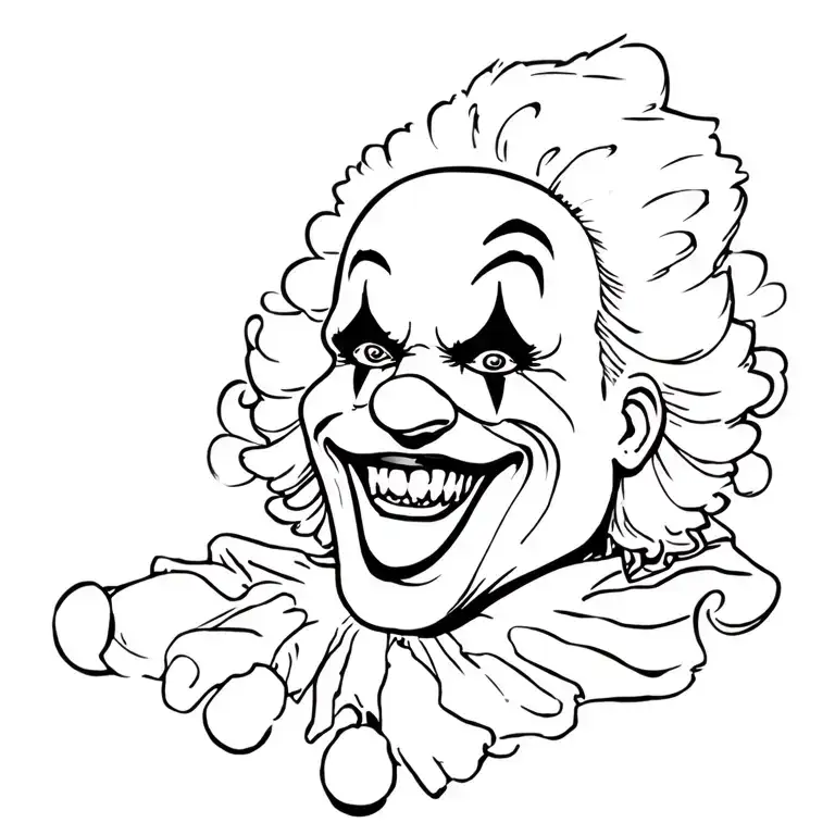 A rockabilly music themed tattoo featuring Sweettooth the Clown from the tv show Twisted Metal tattoo design idea