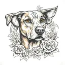 dog memorial tattoo design idea