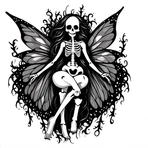 Skeleton Fairy tattoo design idea
