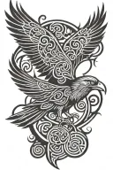 celtic raven flying tattoo design idea
