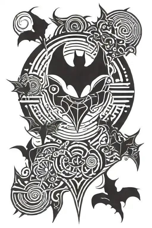 A bat symbol with lines on the shoulder tattoo design idea