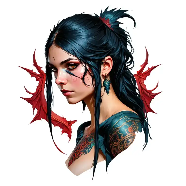Morrigan from dragon age origins characters tattoo design idea