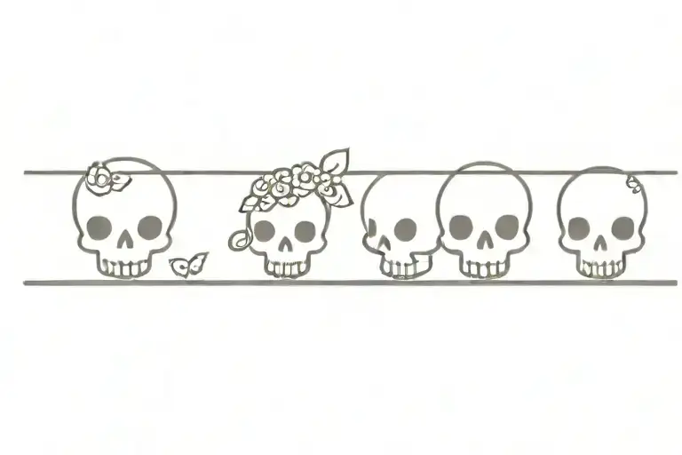 kawaii skulls tattoo design idea