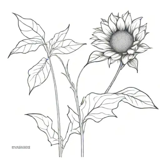 perspective and a sunflower tattoo design idea