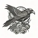 Itachi from naruto with ravens tattoo design idea