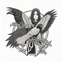 Itachi from naruto with ravens tattoo design idea