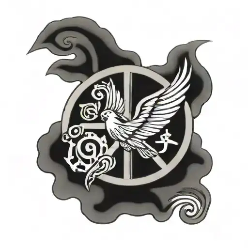 money knowledge peace power tattoo design idea