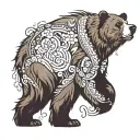 ursa major bear walking tattoo design idea