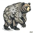 ursa major bear walking tattoo design idea