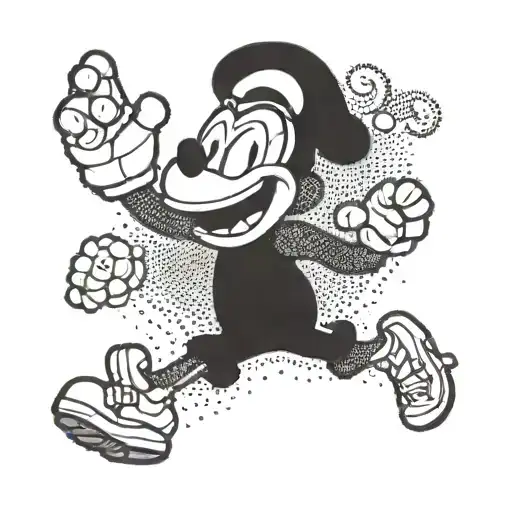 cuphead cartoon character tattoo design idea