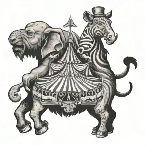 Circus massus and joy of living tattoo design idea