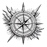 Nautical compass tattoo design idea