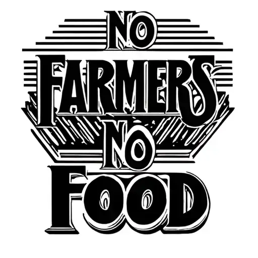 cerials with Text "No Farmers, No Food"  tattoo design idea