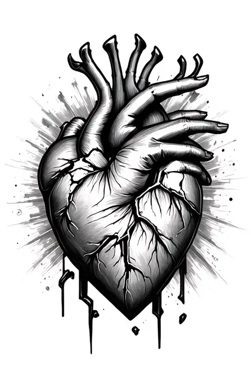 My darkside won todayMy heart keeps breaking apart tattoo design idea