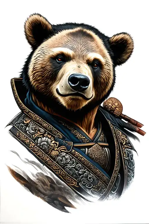 Samurai Bear tattoo design idea
