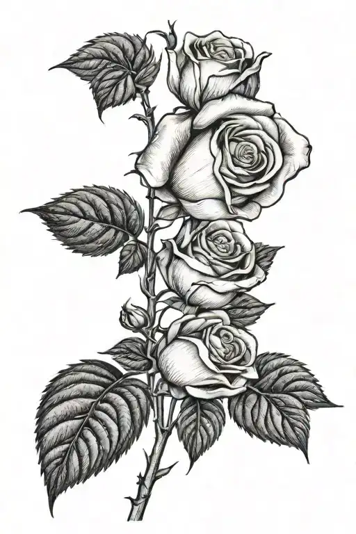 rose with stem and the date 1971 tattoo design idea