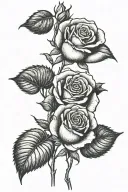 rose with stem and the date 1971 tattoo design idea