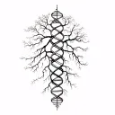 tree roots dna strand tattoo design idea