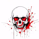 Depression Skull tattoo design idea