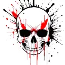 Depression Skull tattoo design idea