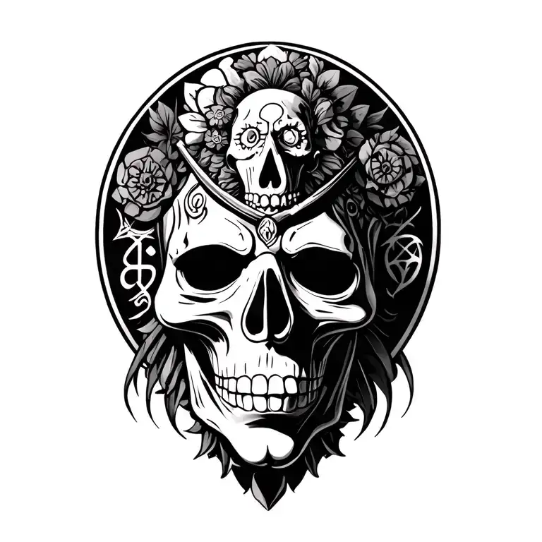 Voodoo symbols incorporated into the design baron samedi veve tattoo design idea