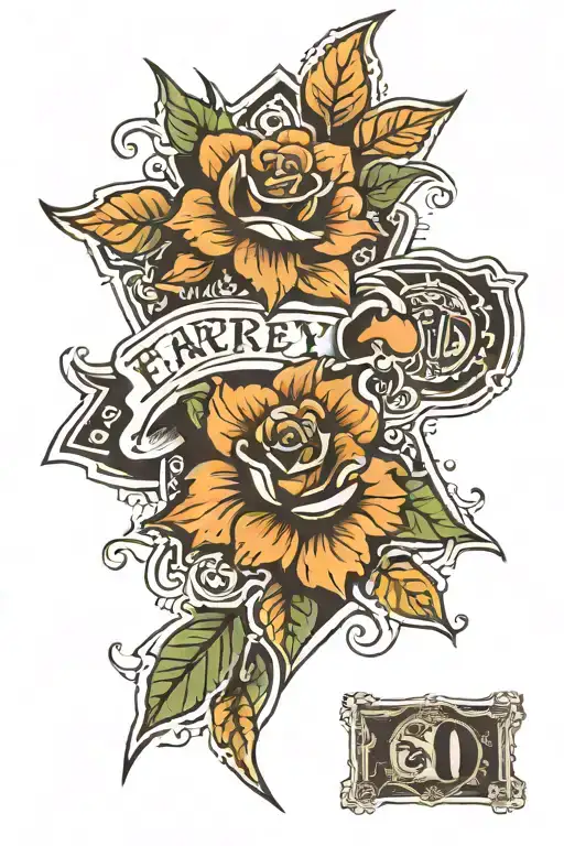 earthy money tattoo design idea