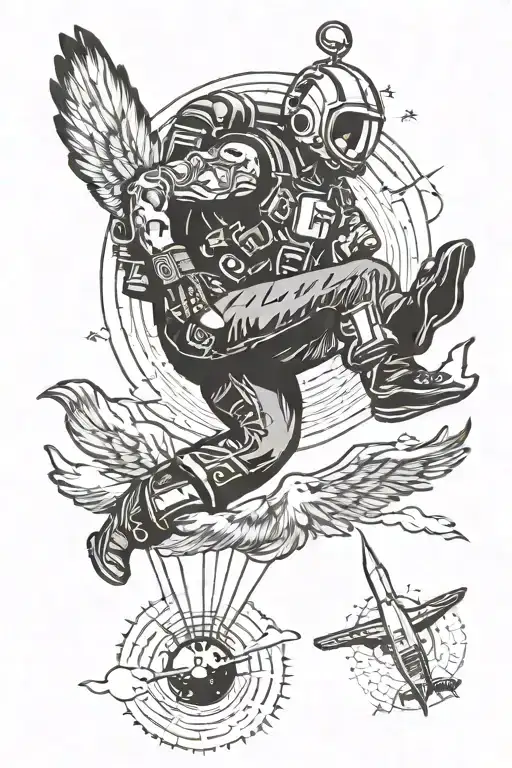 skydiver tracking tattoo design idea