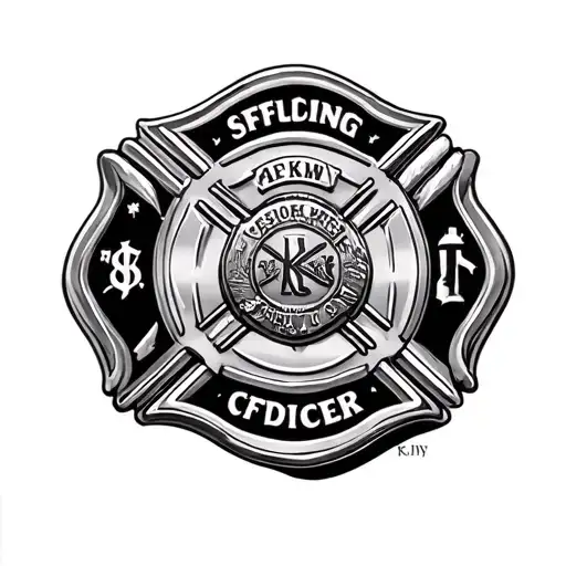 fallen officer and firefighter memorial  tattoo design idea