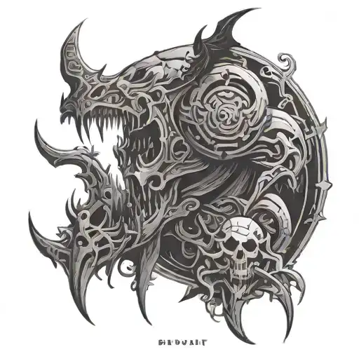 revenant doom good bad ugly good's silhouette tattoo design idea