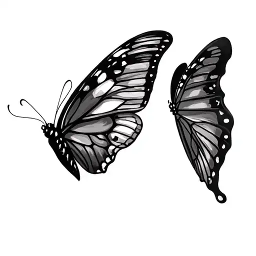 Butterfly on the stomach tattoo design idea