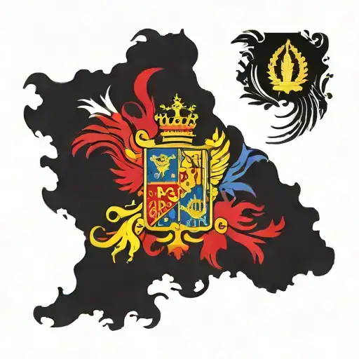 Flag Filipine Romania interpreted as a tattoo tattoo design idea