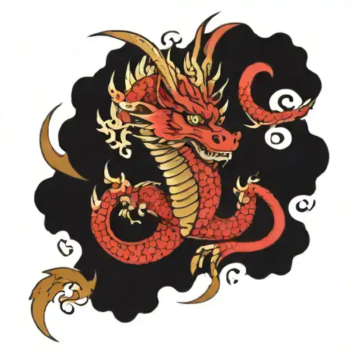 dragon mini tattoo design idea