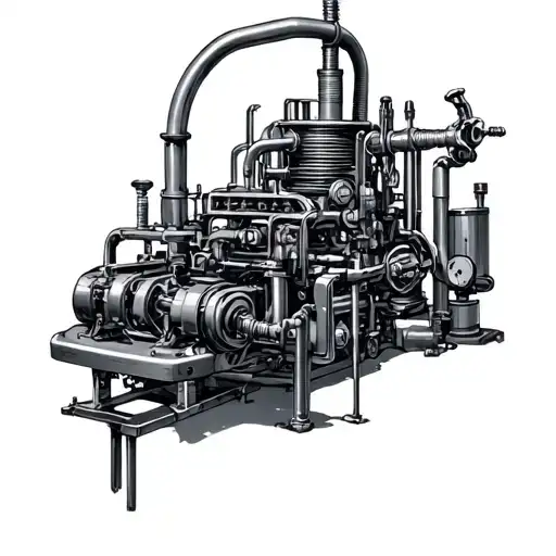 Rube Goldberg machine schematic tattoo design idea