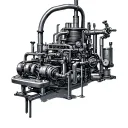 Rube Goldberg machine schematic tattoo design idea