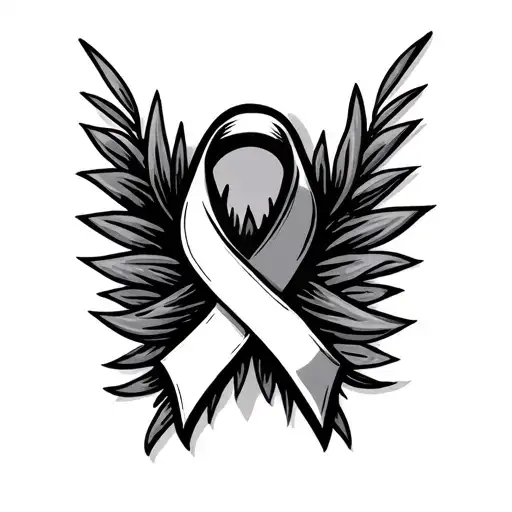lung cancer ribbon tattoo design idea