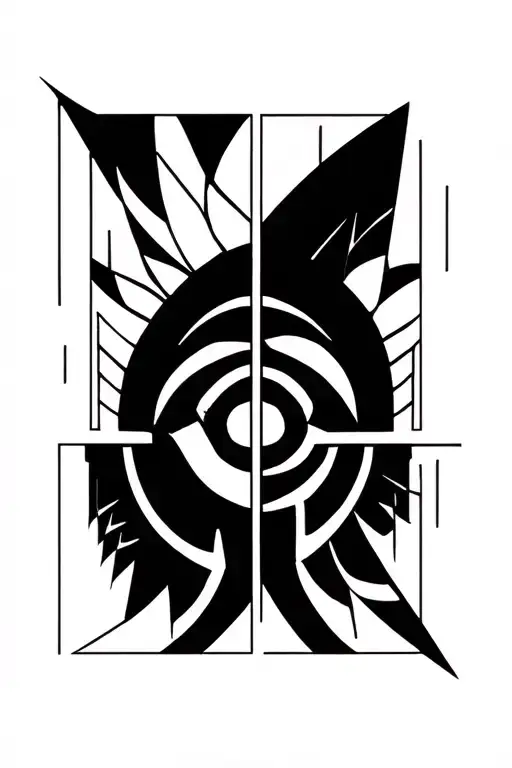 cyber tribal blackwork pattern geometric tattoo design idea