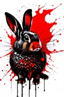 Black-fire rabbit tattoo design idea
