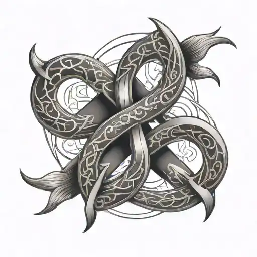 cancer Gemini Scorpio zodiac symbol intertwined tattoo design idea
