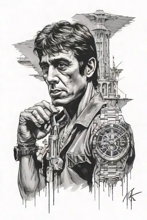 tony montana tattoo design idea