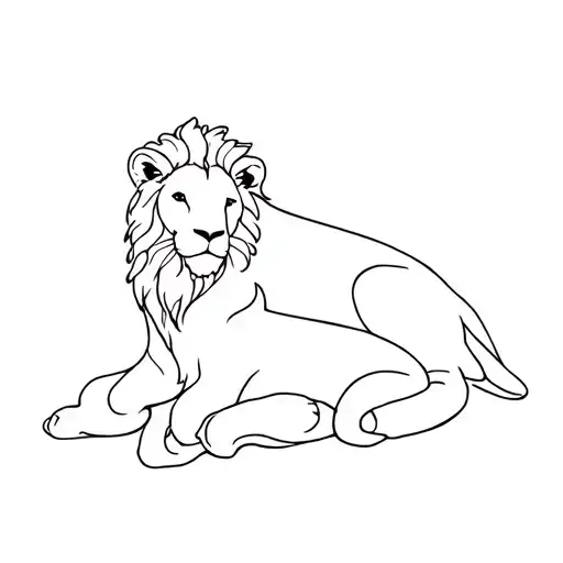 lion and lamb peacefully lying tattoo design idea