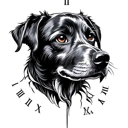 roman numerals dogs discipline tattoo design idea