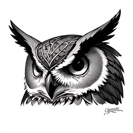 Viking Owl tattoo design idea